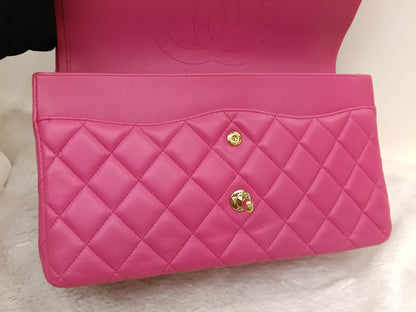 Chanel Jumbo Lamb Fuchsia GHW DF #21