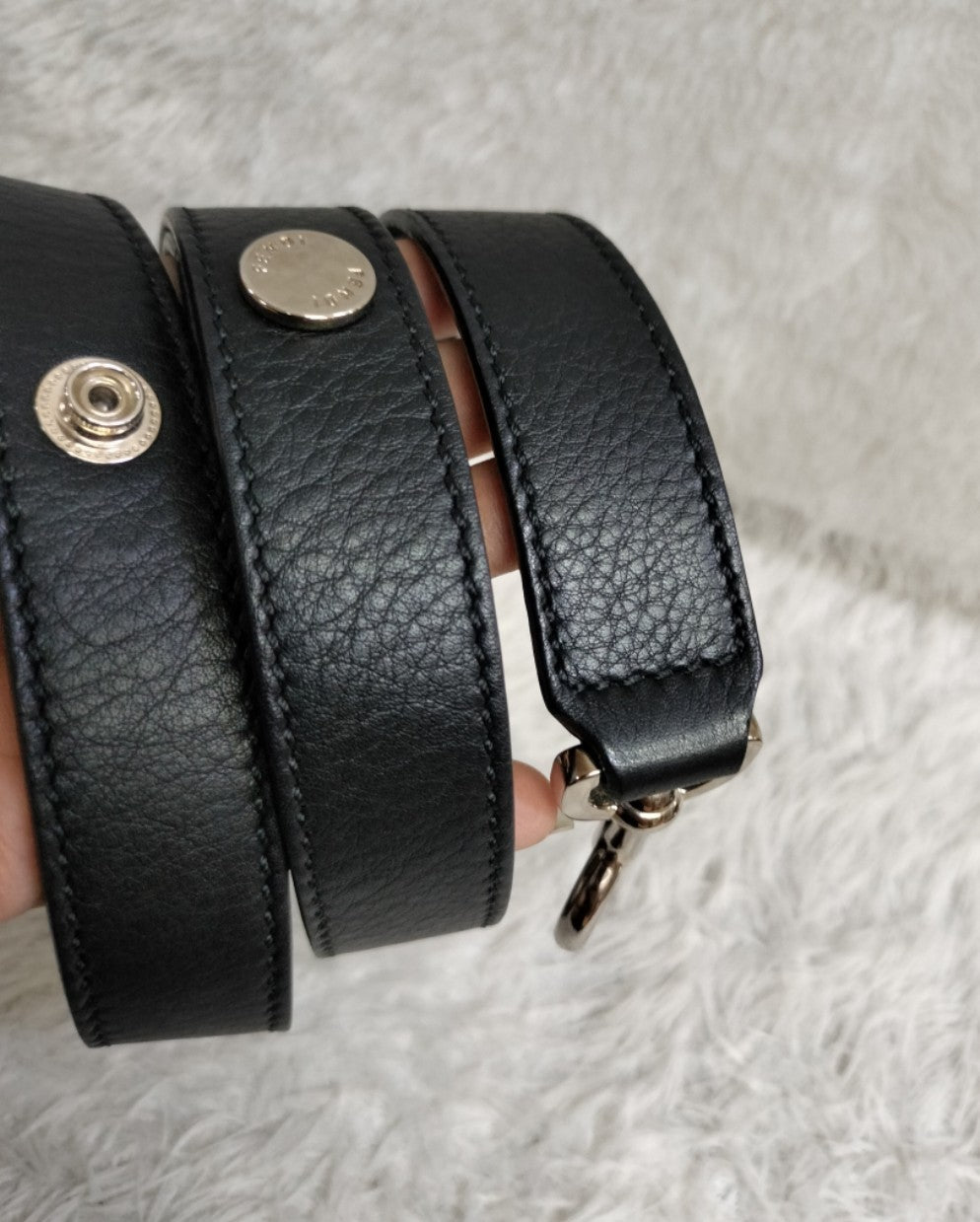 Fendi BTW Medium Black Scalloped Pearl SHW