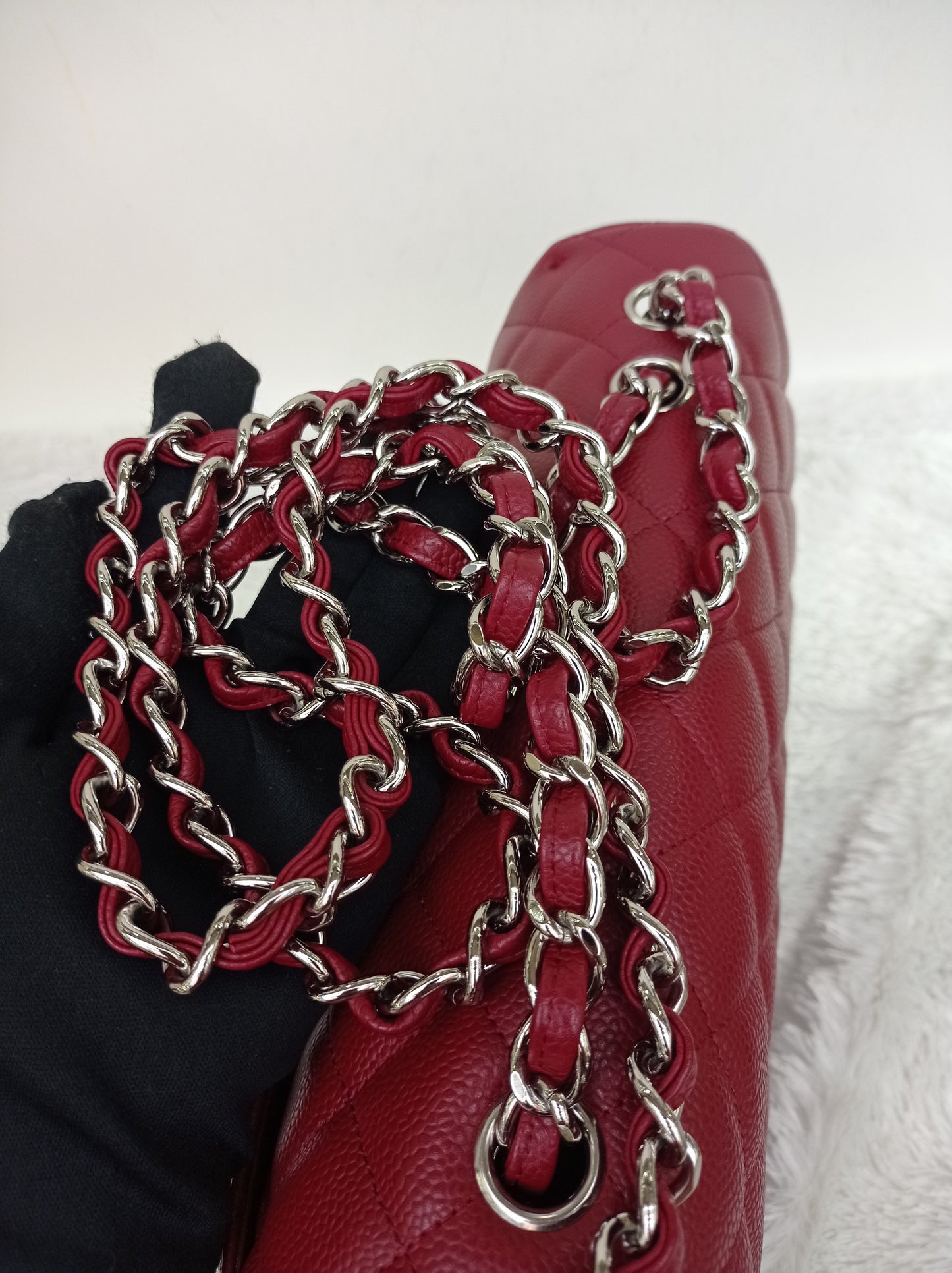 Chanel Jumbo Caviar Red SHW SF #13