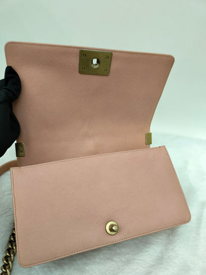 Chanel Boy 25 Caviar Salmon GHW #25