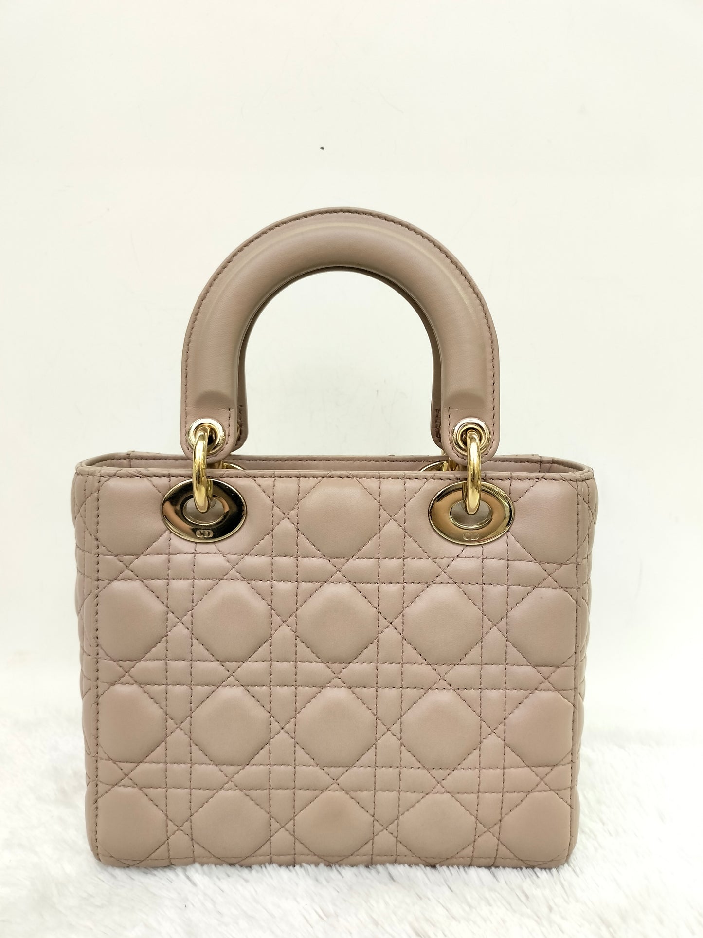 Lady Dior Small Lamb Taupe GHW 2018
