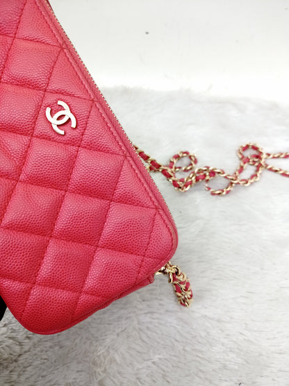 Chanel WOC Double Zip Caviar Pink GHW #23