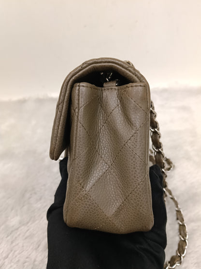 Chanel Mini Rectangular Caviar Khaki SHW SF #17