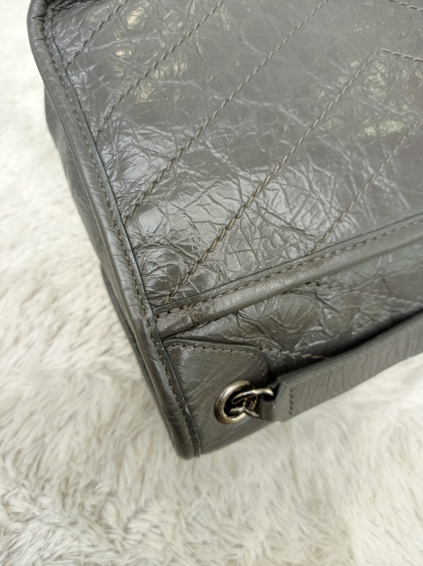 YsL Niki Baby Calfskin Grey RHW 2018