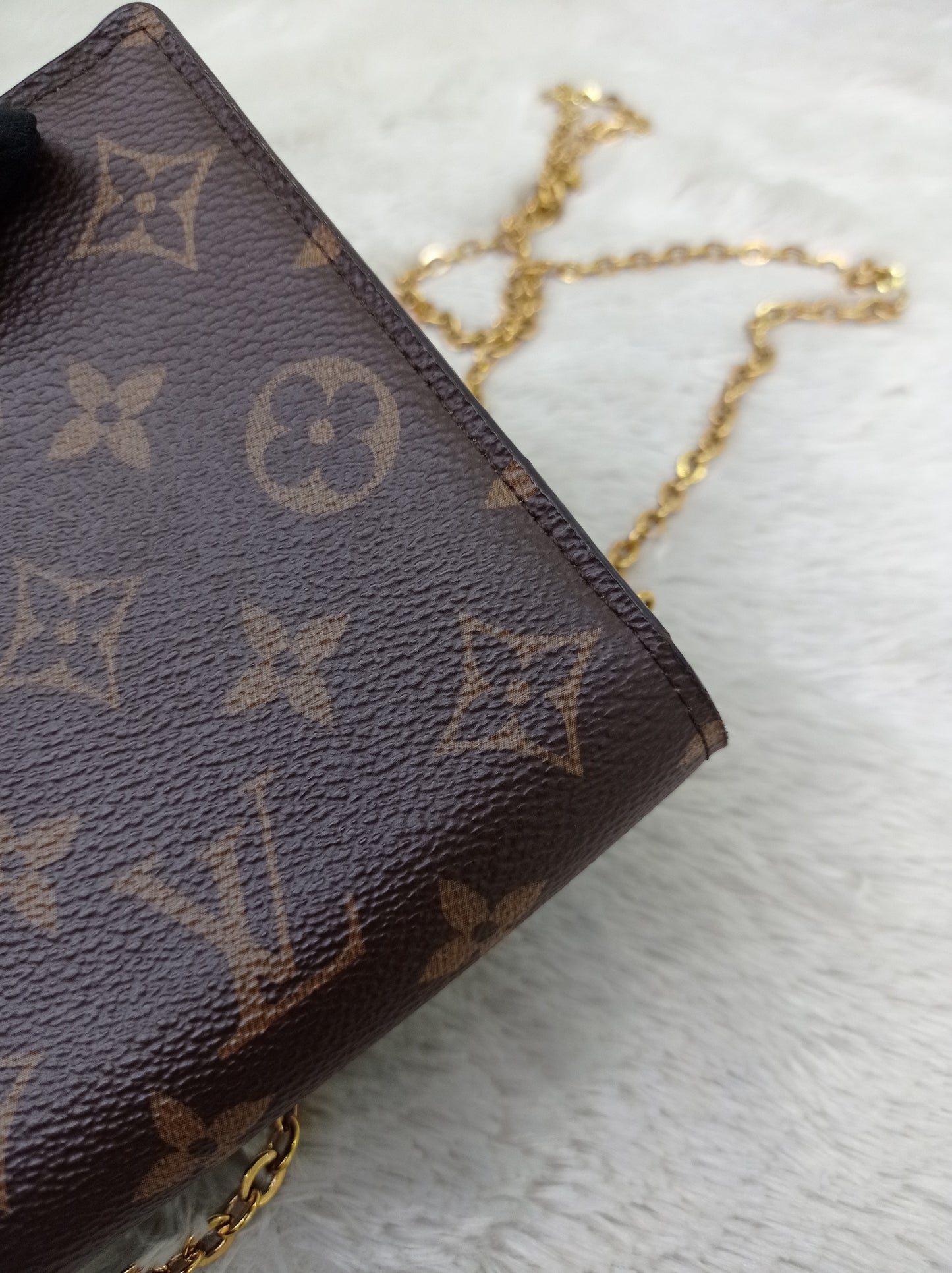 LV Flore Chain Wallet Monogram Rose Ballerine 2020