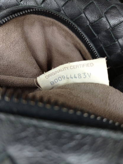 Bottega Veneta Nappa Intrecciato Ayers Brick Tote Black Snake Skin RHW
