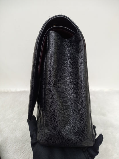 Chanel Maxi Caviar Black GHW DF #14