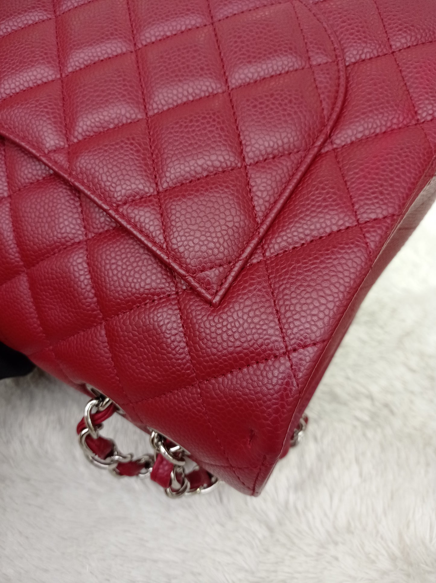 Chanel Jumbo Caviar Red SHW SF #13
