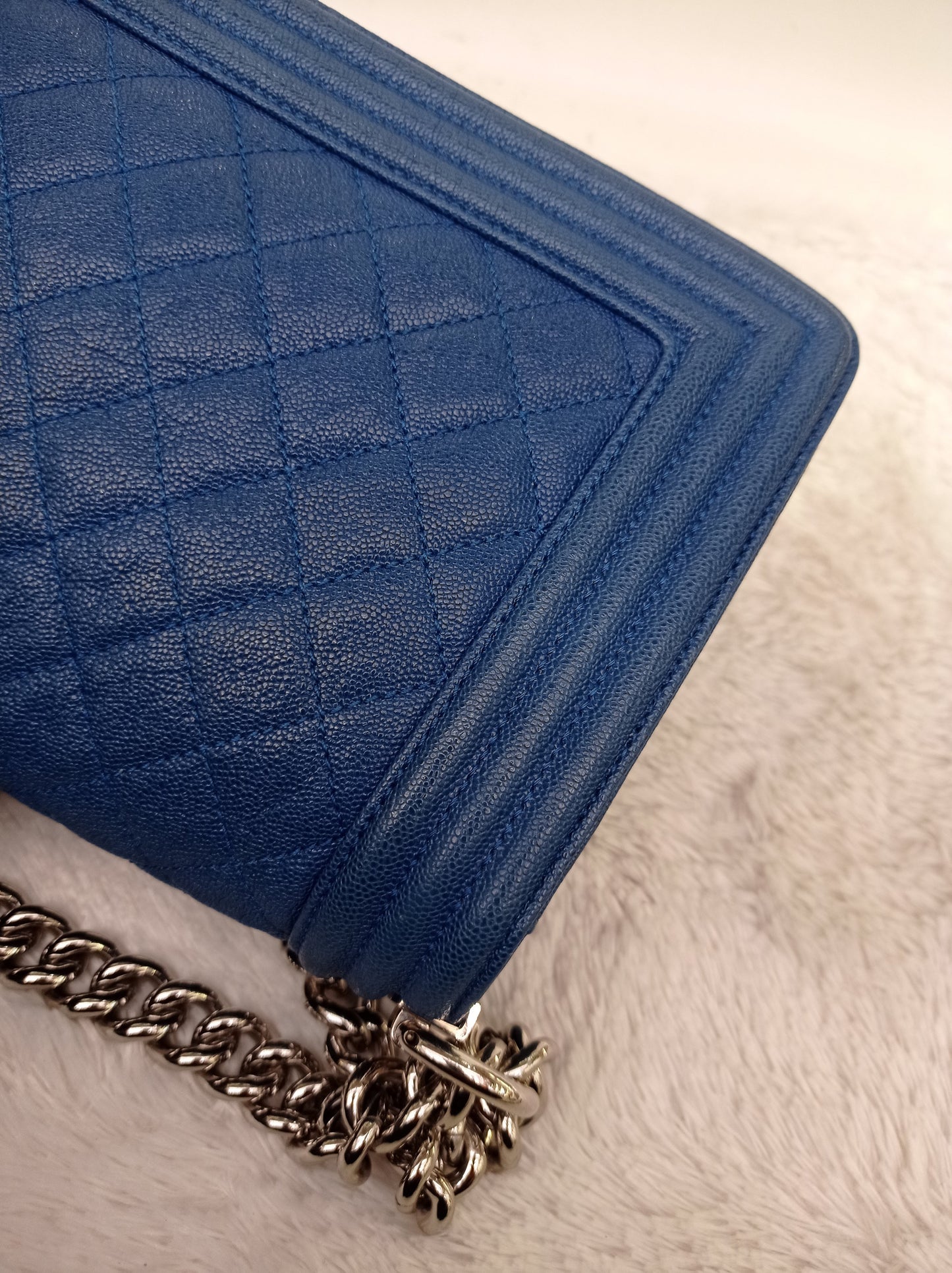 Chanel Boy 25 Caviar Blue SHW #29