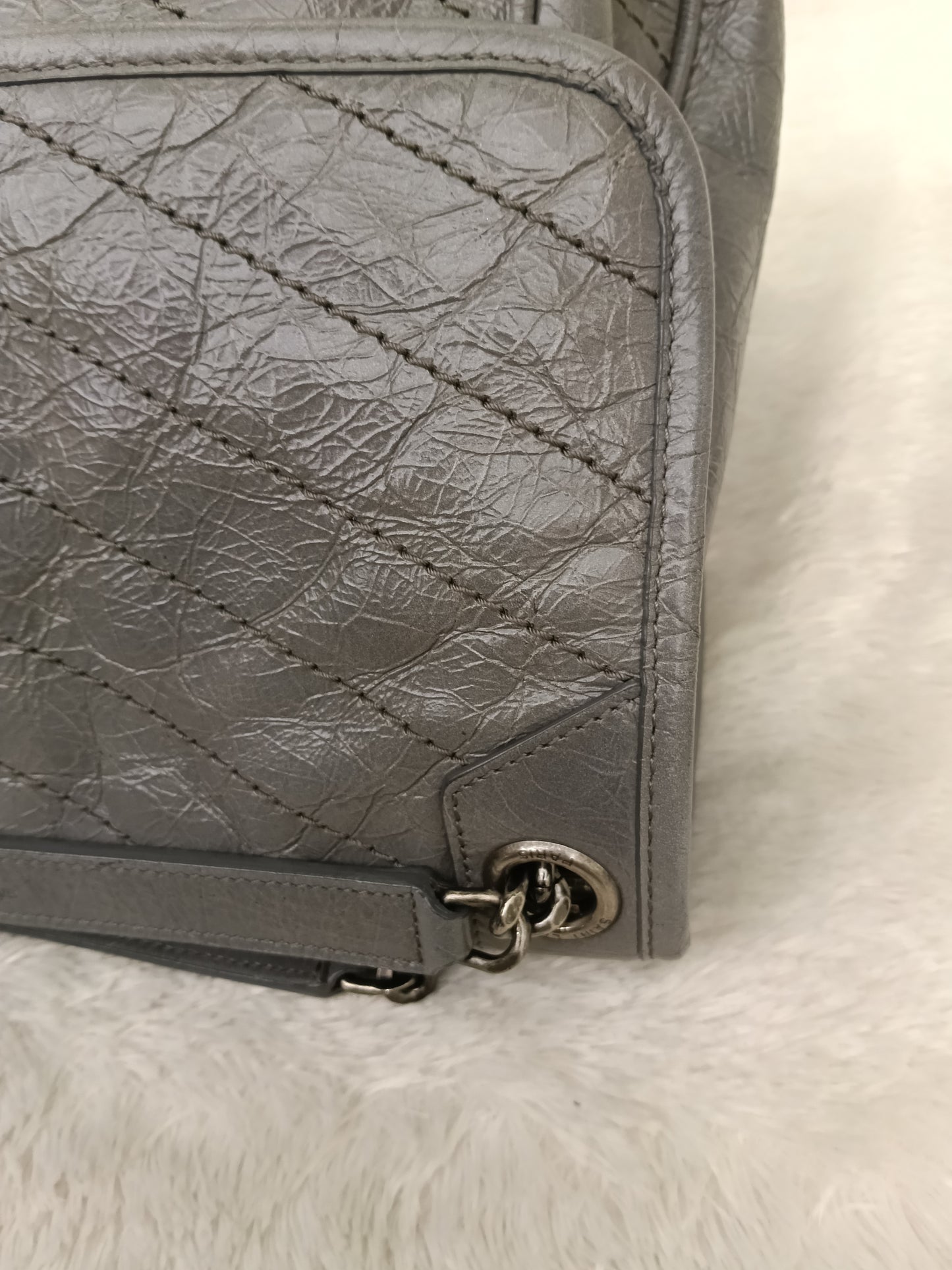 YsL Niki Medium Calfskin Grey RHW 2018