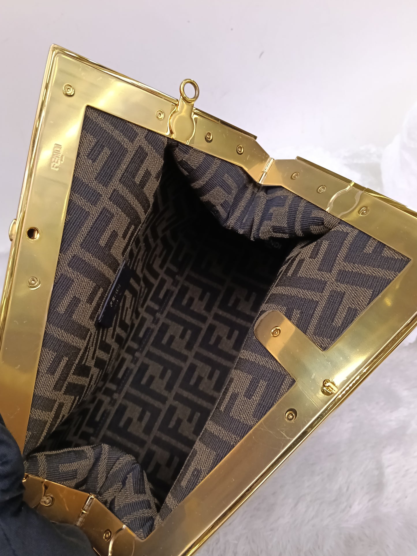 Fendi First Caramello Medium Calfskin Brown Beige GHW