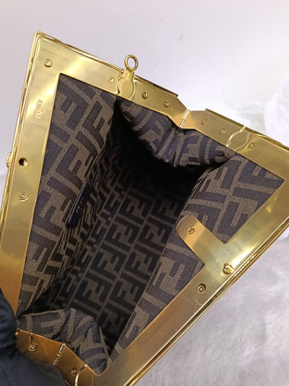 Fendi First Caramello Medium Calfskin Brown Beige GHW