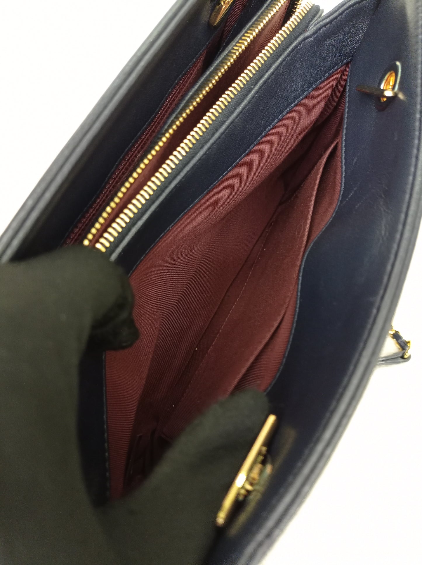 Chanel Mademoiselle Tote Calfskin Navy Blue GHW #23