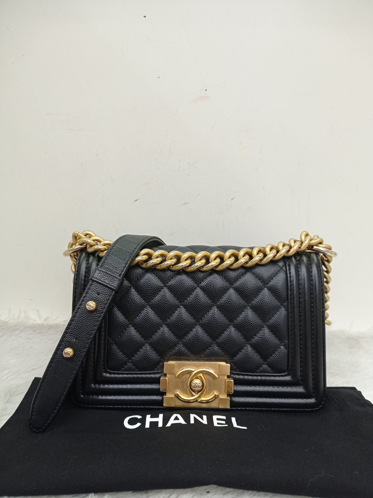 Chanel Boy 20 Caviar Black GHW #28
