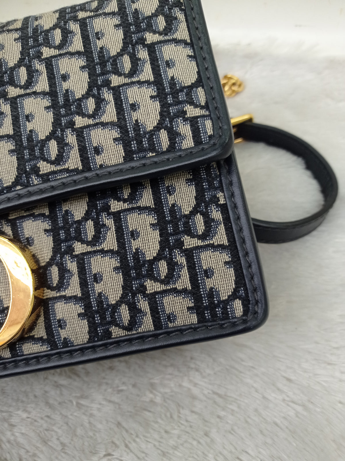 Dior Montaigne 30 Chain Flap Oblique Navy GHW 2020