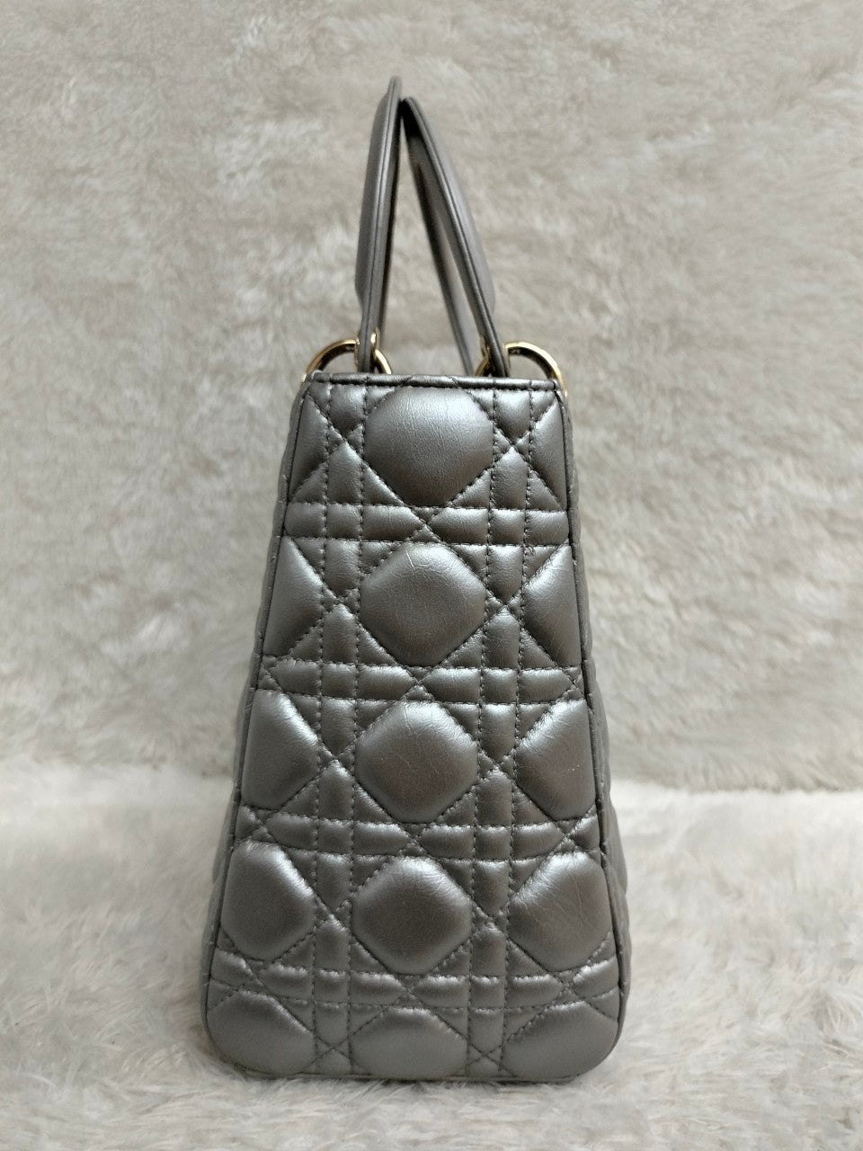 Lady Dior Medium Lamb Grey GHW (Rec 2020)