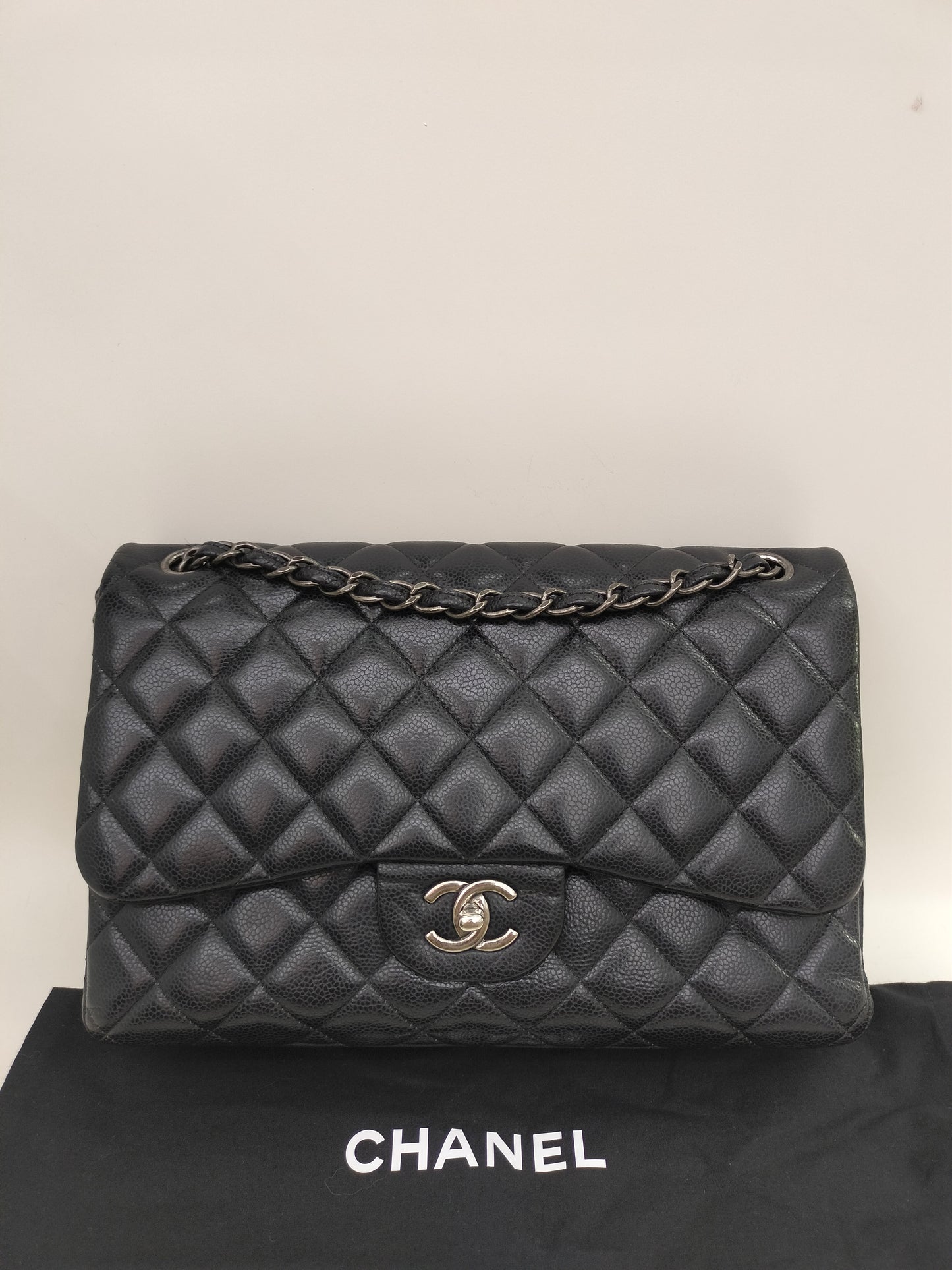 Chanel Jumbo Caviar Black RHW DF #21