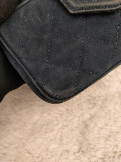Chanel Mini Camera Suede Navy GHW #1
