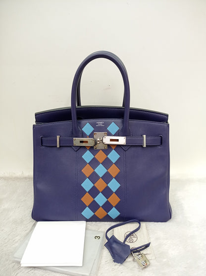 B30 Tressage Swift Epsom Bleu Encre Bleu Du Nord PHW #D