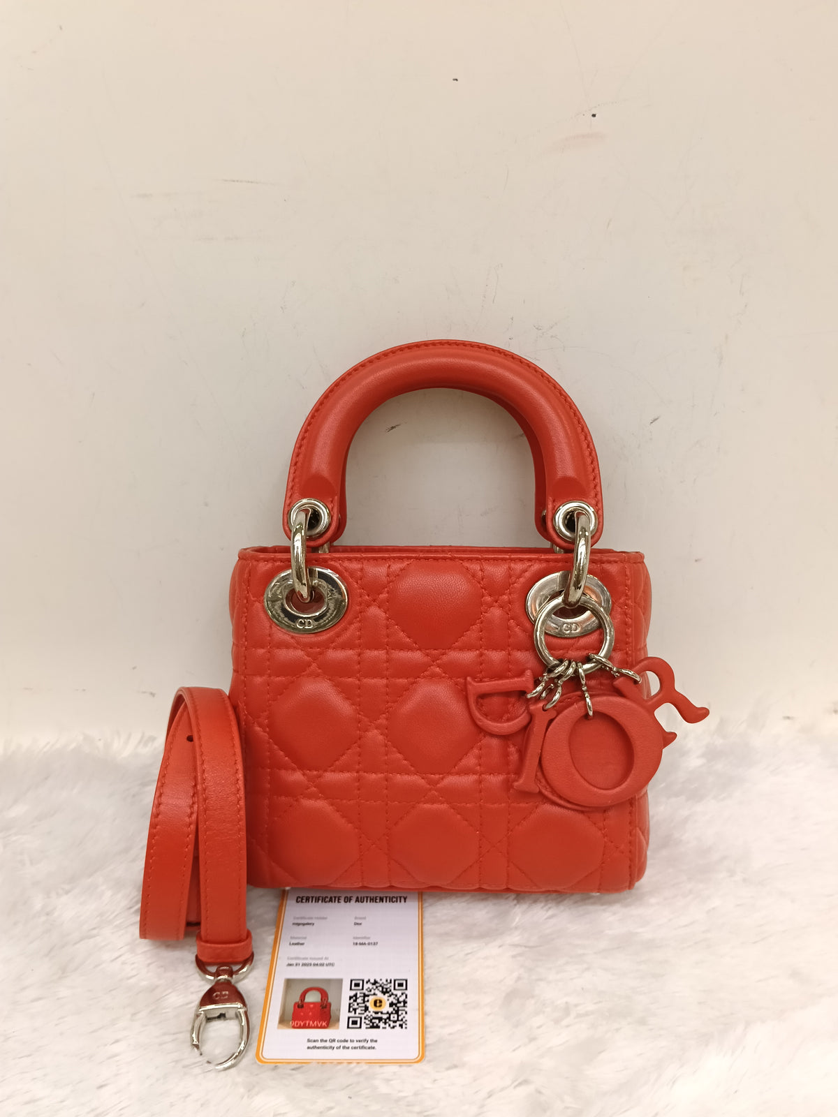 Lady Dior Micro Lamb Red SHW 2017