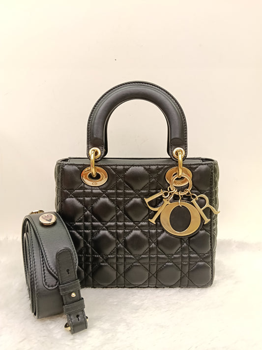 Lady Dior Small Lamb Black GHW 2018