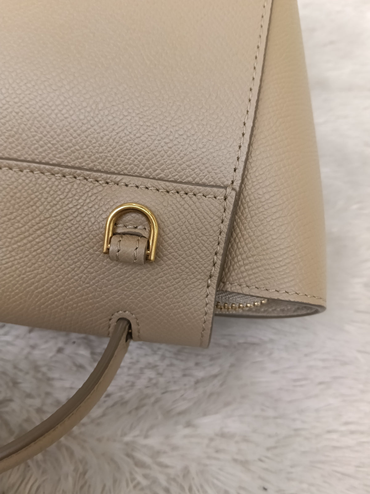 Celine Pico Belt Grained Light Taupe GHW 2020