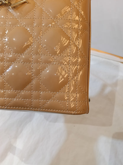 Lady Dior Mini Patent Nude GHW 2022