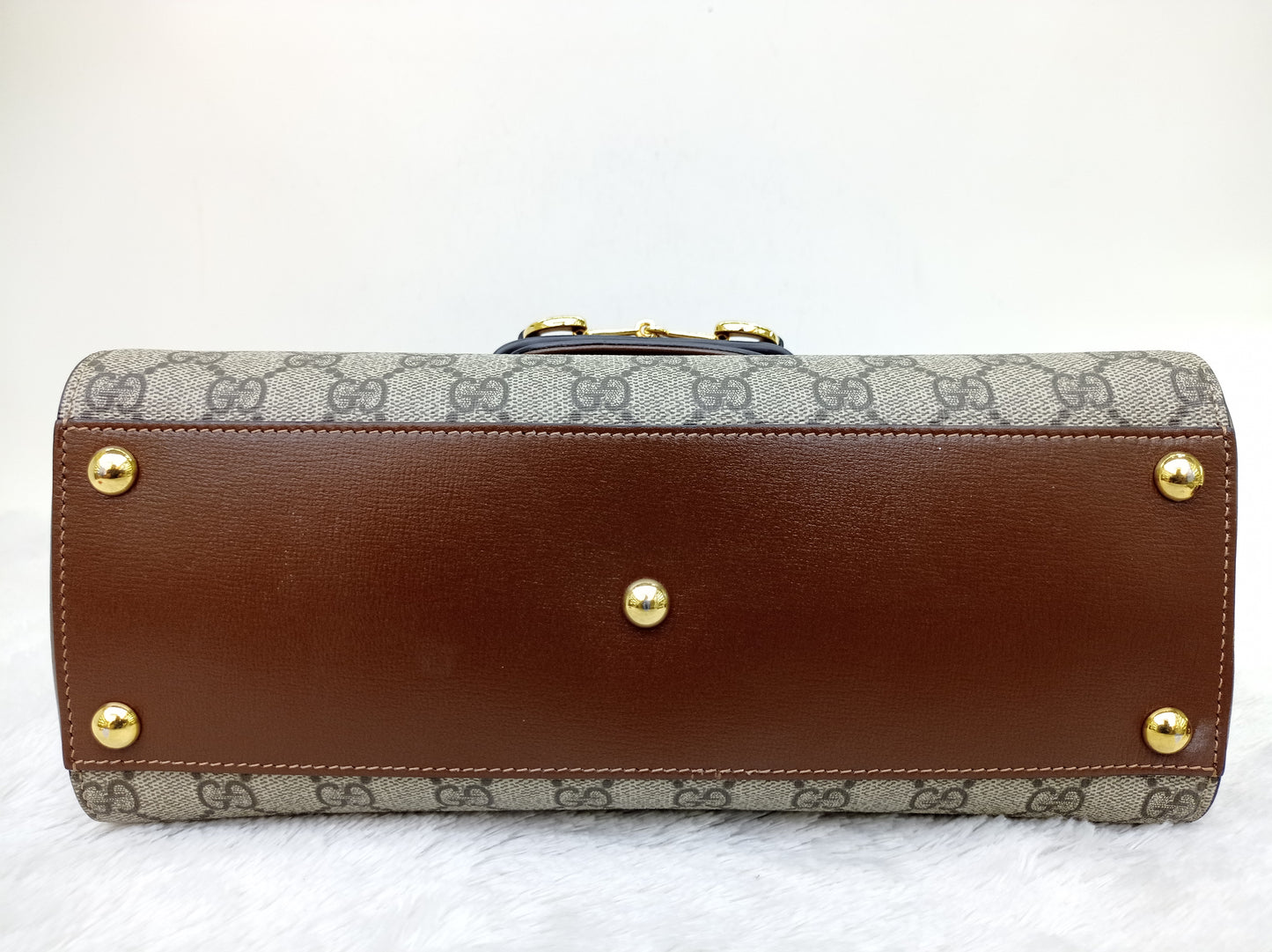 Gucci Top Handle Horsebit Medium Brown GHW