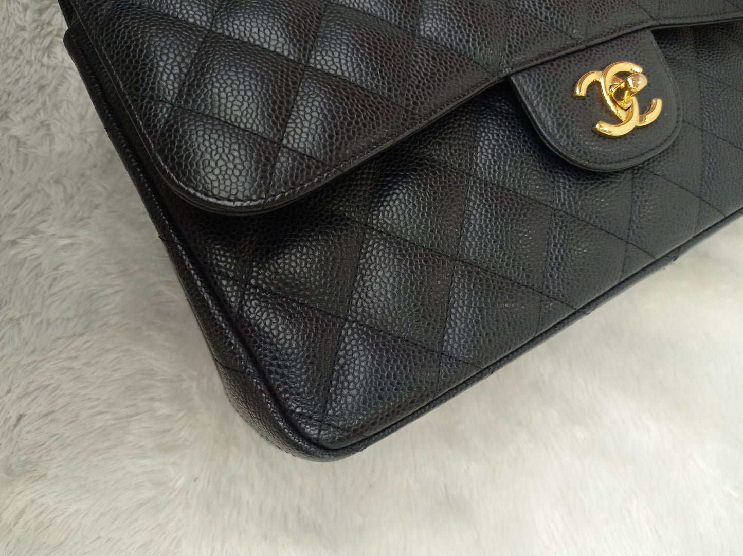 Chanel Jumbo Caviar Black GHW DF #17