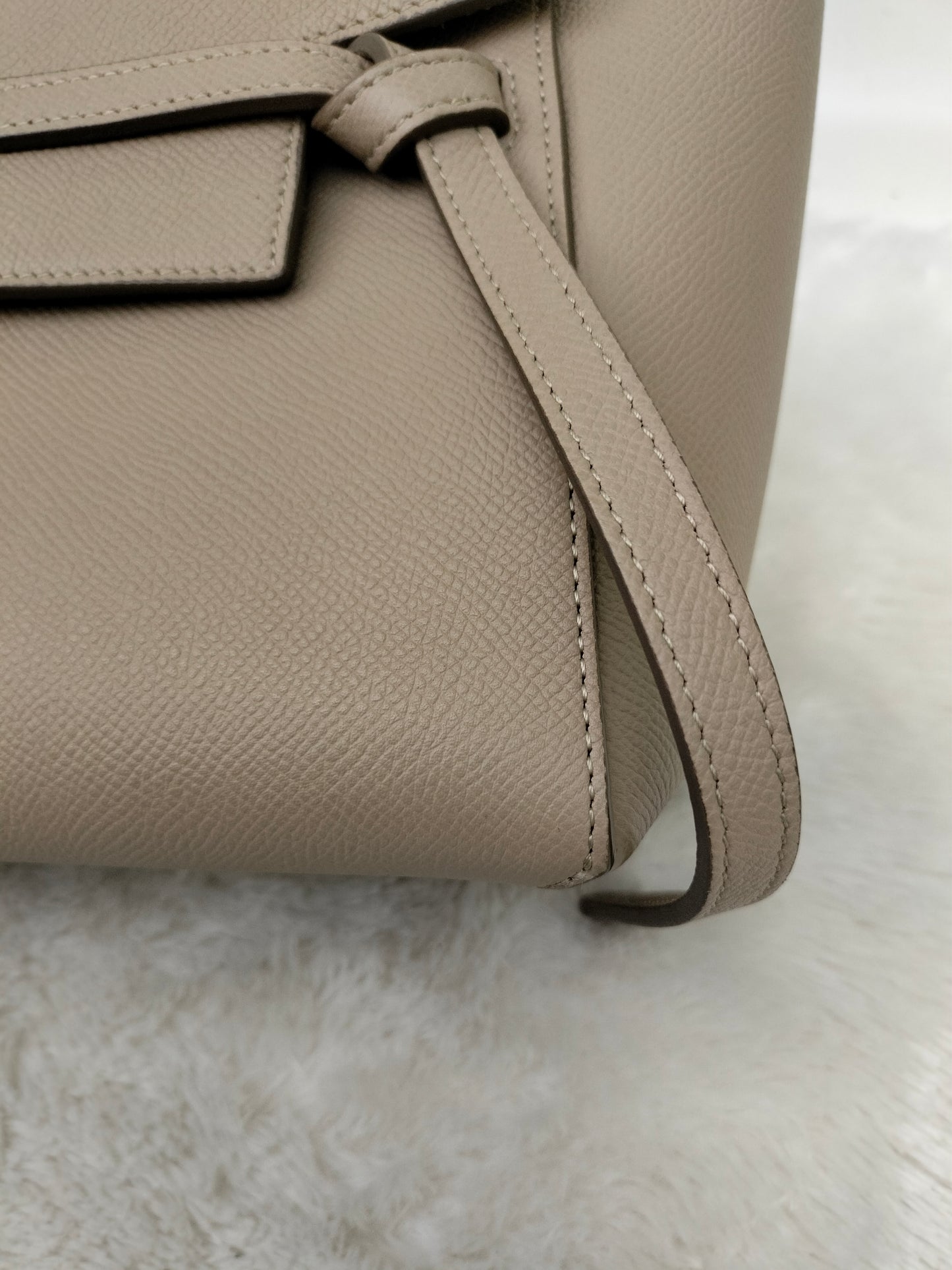Celine Nano Belt Grained Taupe GHW 2019