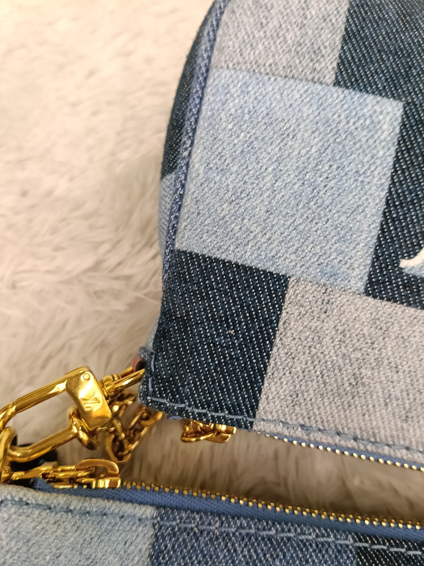 LV Multi Pochette Accessories Monogram Denim Blue Rouge 2019