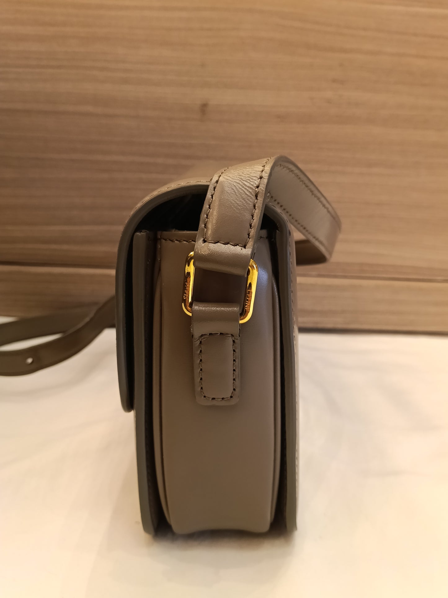Celine Triomphe Teen Shiny Calfskin Pebble GHW 2022
