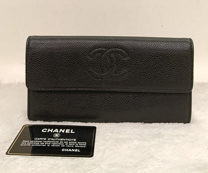 Chanel Timeless Continental Wallet Caviar Black SHW #16
