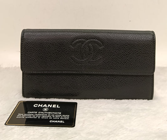 Chanel Timeless Continental Wallet Caviar Black SHW #16