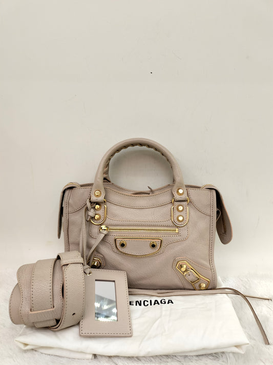 Balenciaga Mini City Edge Pink Beige GHW