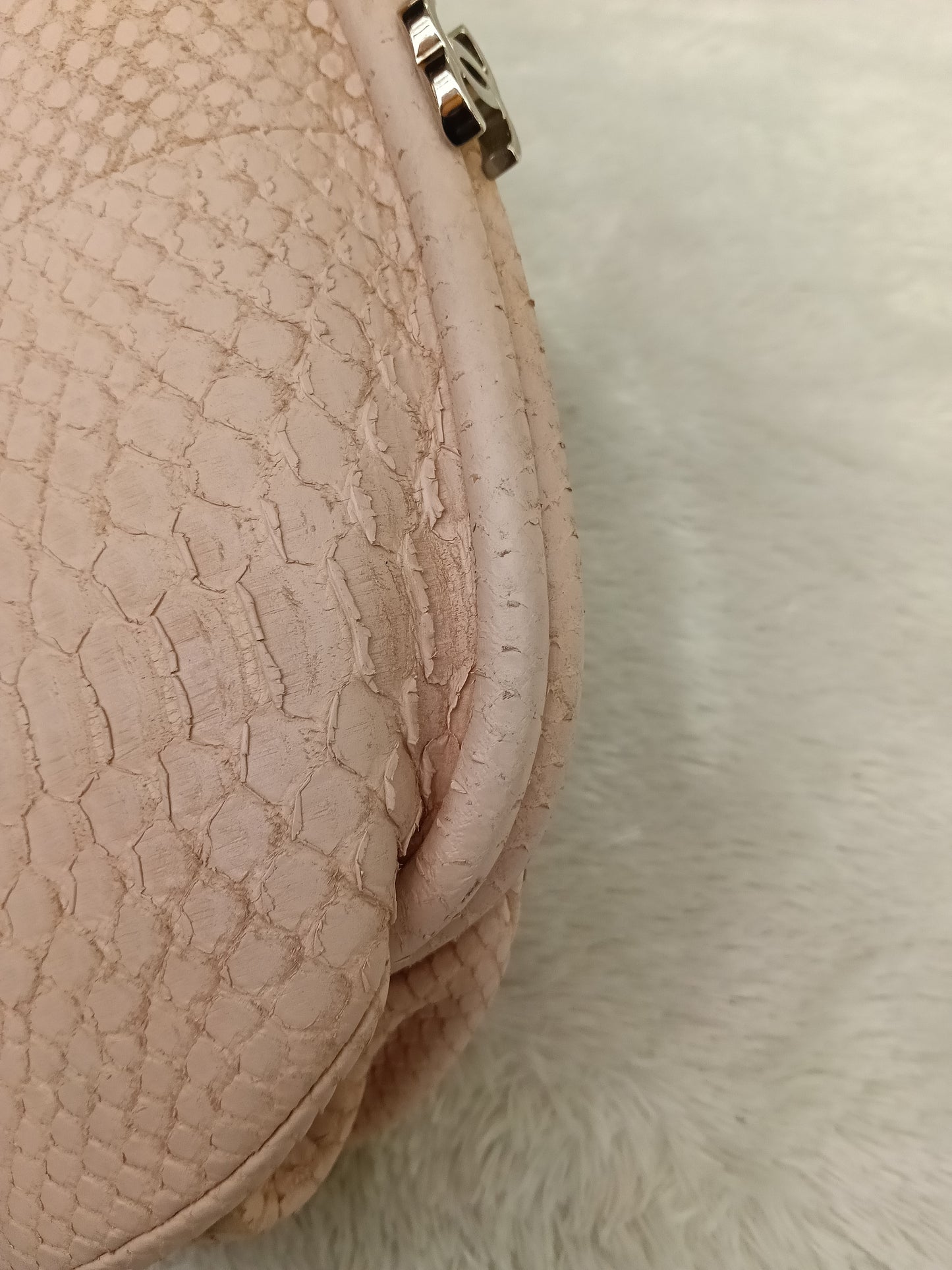 Chanel Timeless Clutch Python Pink Peach SHW #14