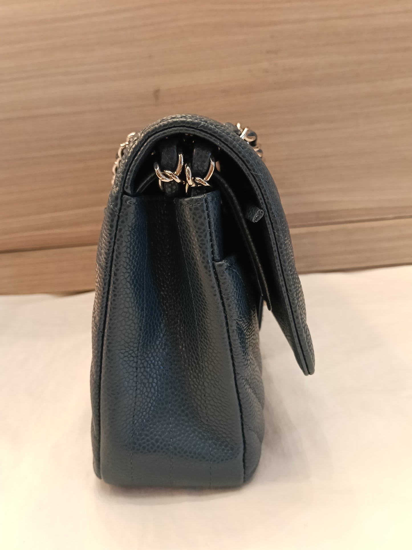 Chanel Medium Chevron Caviar Blue SHW DF #26