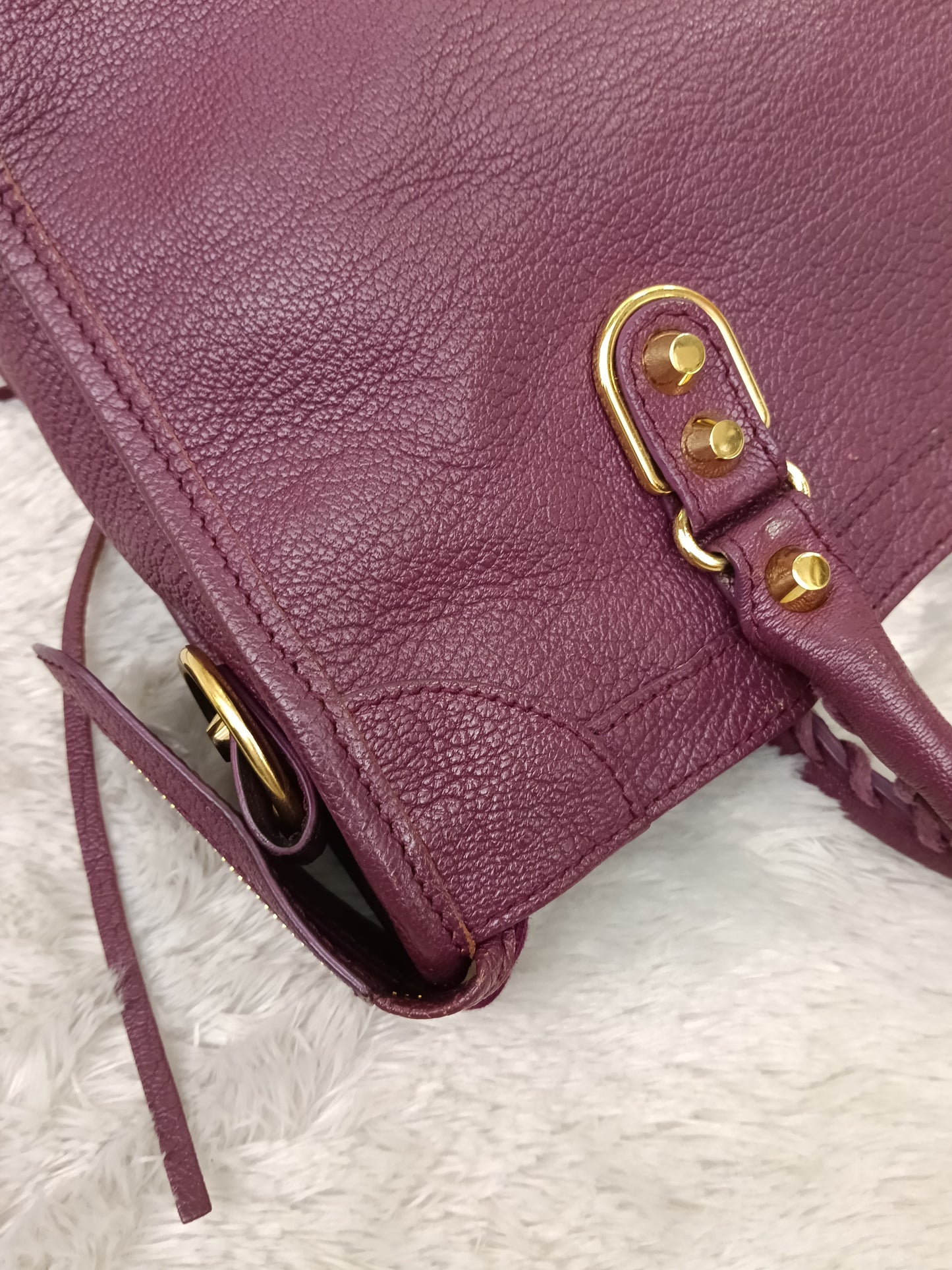 Balenciaga Small City Edge Prune GHW 2017