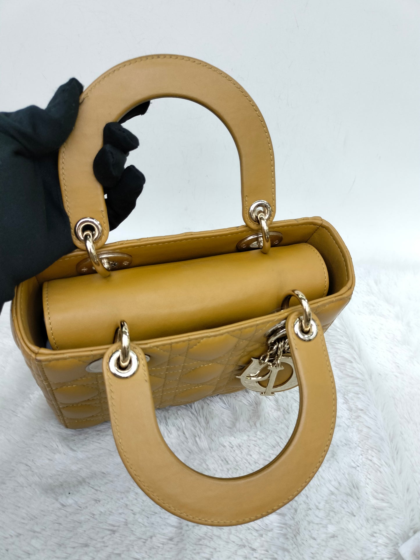 Lady Dior Small Amber Yellow GHW 2019