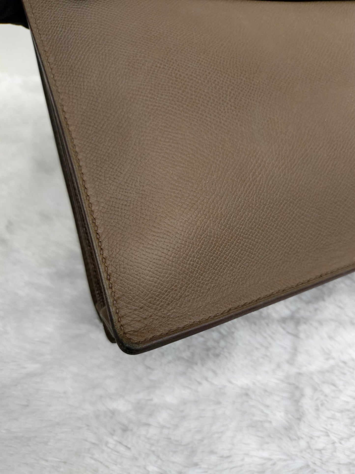 Hermes Kelly Depeches Briefcase Epsom Etoupe PHW #K square