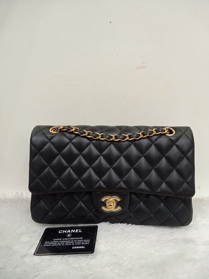 Chanel Medium Lamb Black GHW DF #29