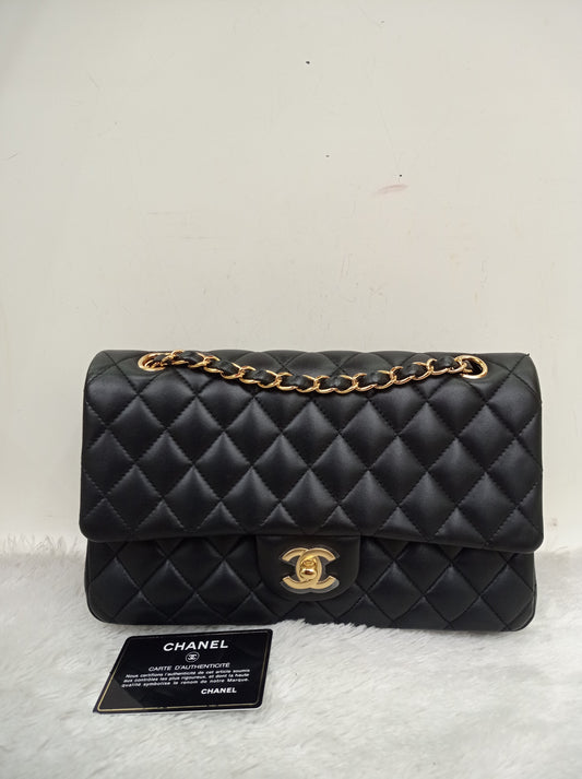 Chanel Medium Lamb Black GHW DF #29