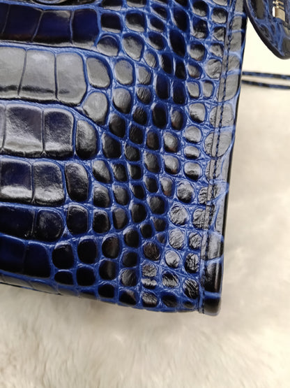 *NEW* Balenciaga Small City Edge Croco Blue SHW 2023