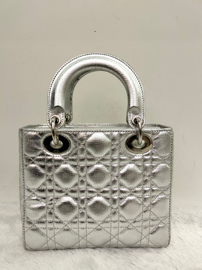 Lady Dior Small Metallic Silver SHW 2019