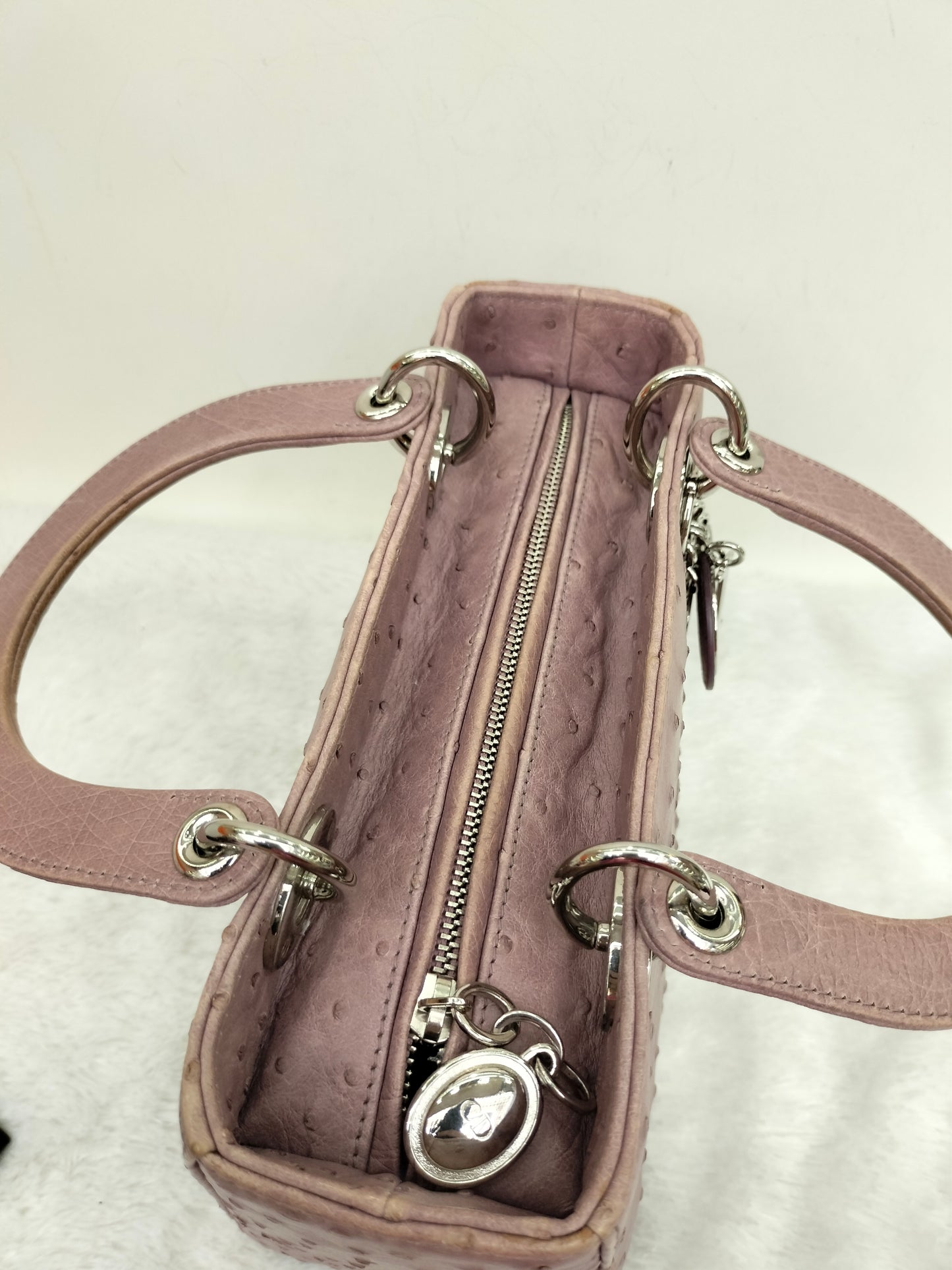 Lady Dior Medium Ostrich Blush Pink SHW 2013