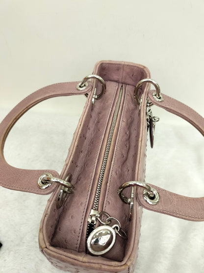 Lady Dior Medium Ostrich Blush Pink SHW 2013