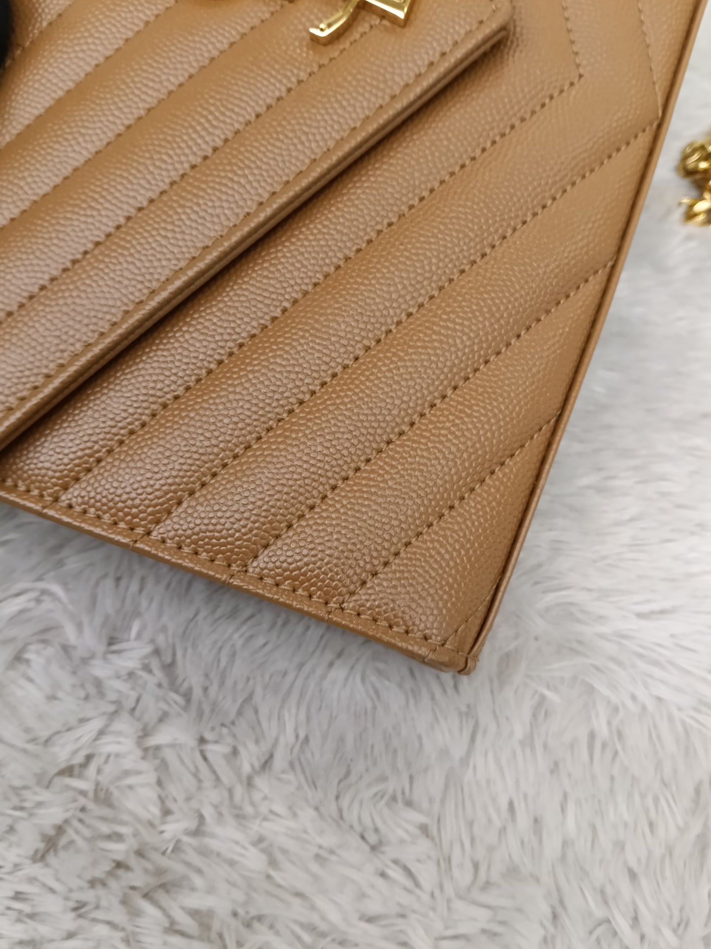 YsL WOC 22 Matelasse Monogramme Grained Caramel GHW 2021