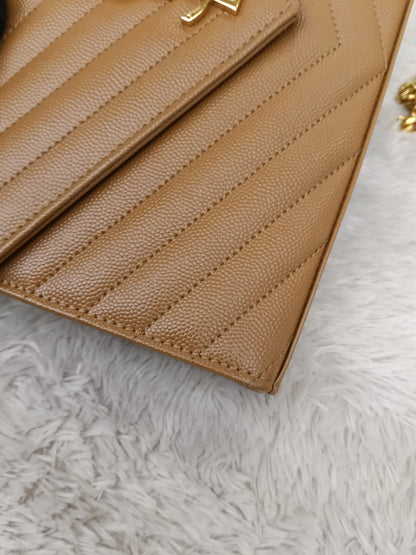 YsL WOC 22 Matelasse Monogramme Grained Caramel GHW 2021