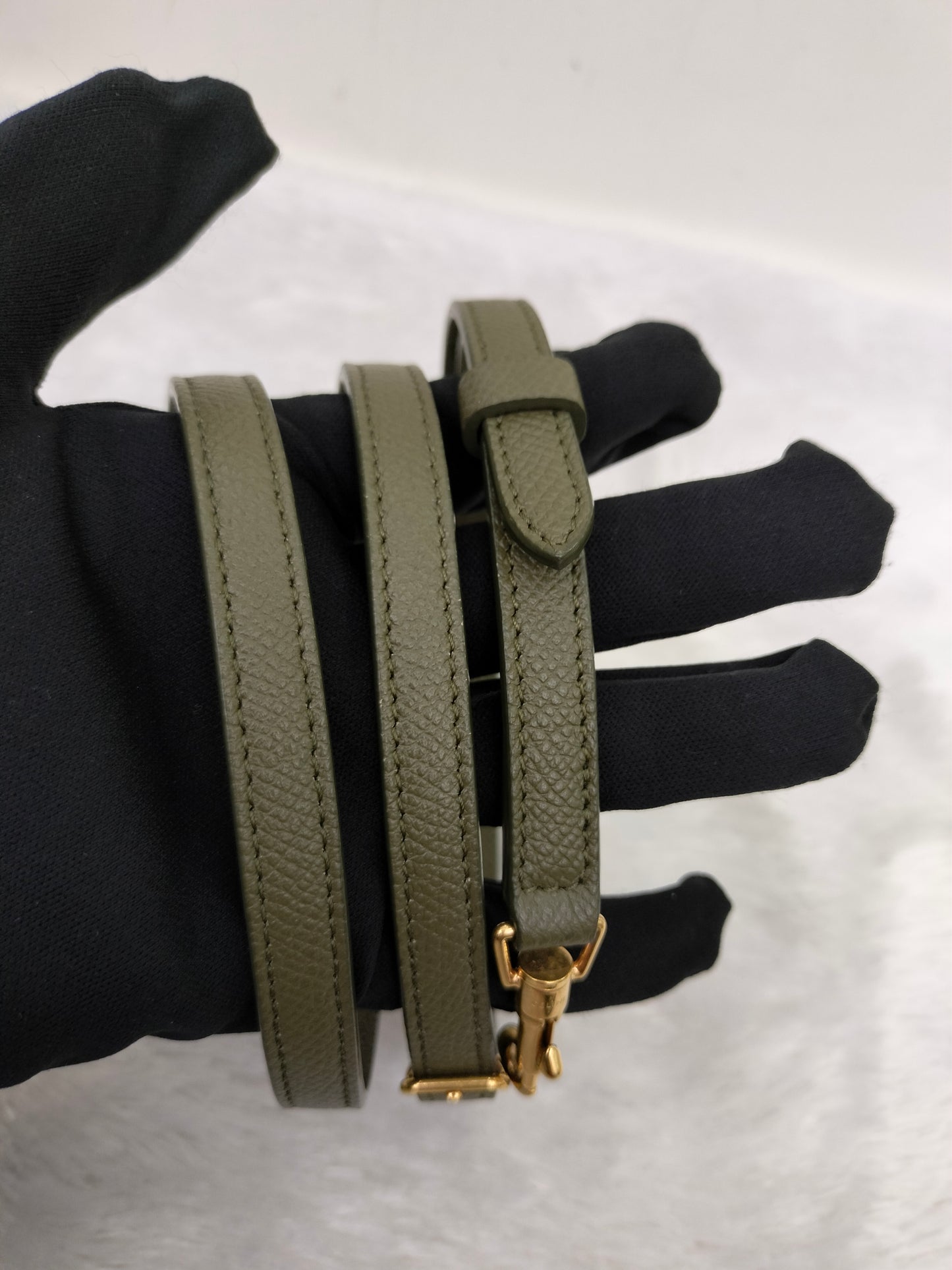 Celine Nano Belt Grained Green Army GHW 2019