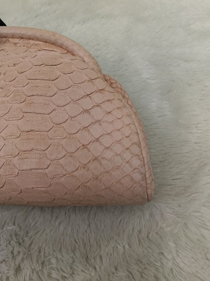 Chanel Timeless Clutch Python Pink Peach SHW #14